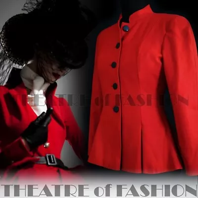 £425 • Buy JACKET COAT VINTAGE TRAVILLA RIDING VICTORIAN MISTRESS 40s 50s RED VAMP TAILCOAT
