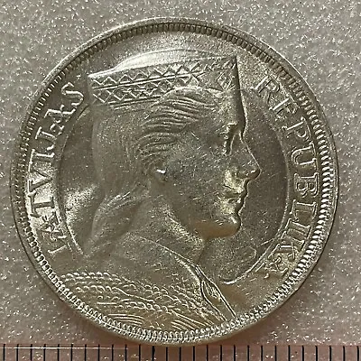 1932 LATVIA  🇱🇻 Silver 5 LATI Coin UNC (.835) 25g Free Shipping. • $79.99
