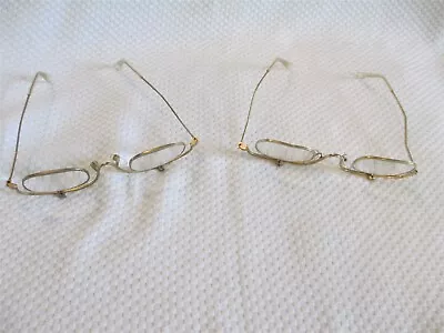 Vintage Steampunk Gold Tone Eyeglasses With Fold Down Lenses Lot Of 2  • $19.99