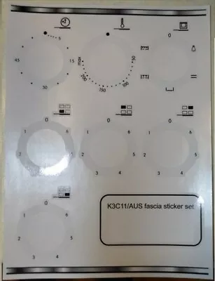 £16.99 • Buy Indesit K3c11/aus Compatible Oven, Cooker Panel Stickers