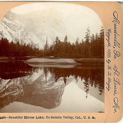 CALIFORNIA Beautiful Mirror Lake Yo Semite Valley--Keystone Stereoview V6 • $2.95