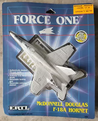 New 1989 ERTL Force One Diecast McDonnell Douglas F-18A Hornet U.S. Navy Fighter • $34.99