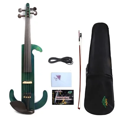 4/4 Electric Silent Violin Natural Wood Free Case Bow Nice Tone #EV9 • $284.95