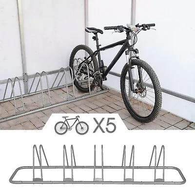 LUCKYERMORE 5 Bike Bicycle Rack Floor Parking Holder Stand Garage Cycling Indoor • $46.99