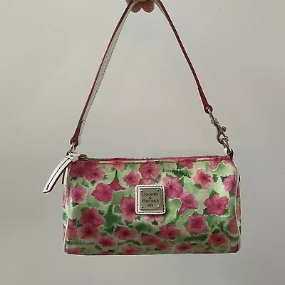 Dooney & Bourke Pink Petunia Floral Flower Coated Top Handle Bag Barbie Pink • $65