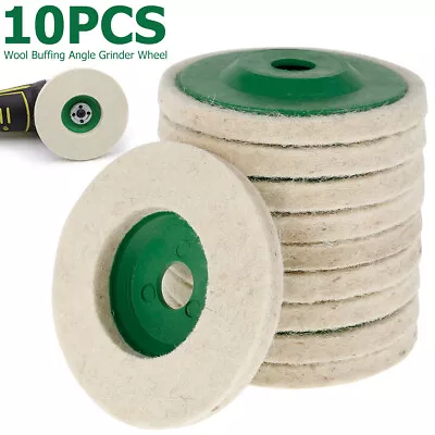 £5.99 • Buy 10PCs 100mm 4 Inch Wool Buffing Angle Grinder Wheel Felt Polishing Disc Pad Kit