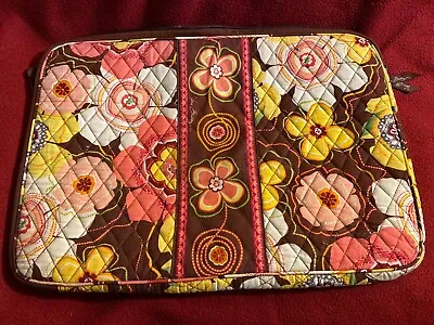 Vera Bradley Large Laptop Sleeve Computer Bag 17  X 12”.  Quilted Floral Pattern • $24.99