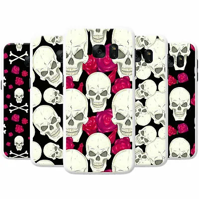 Skull Cross Bones And Red Flowers Hard Case Phone Cover For Samsung Phones • £4.95