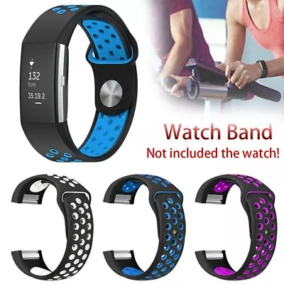 Silicone Watch Wrist Sports Strap For Fitbit Charge 2 Band Wristband Replacement • $5.90