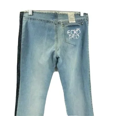 EckoRed Junior's Jeans Sequins On Back Pocket Frayed Waistband Light Wash Size 7 • $29.99
