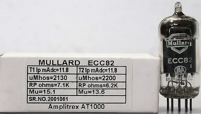 ECC82 MULLARD Made In Gt. Britain Amplitrex Tested 1 Pc #2001061 • $250