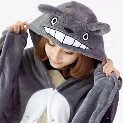 Anime My Neighbor Totoro Plush Cosplay Costume Soft Cloak Hoodie Party Prop Gift • £20.87