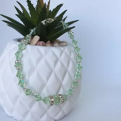 Ella Bracelet - Genuine Swarovski Crystals - Summer Green - Wedding - Bridal • $19