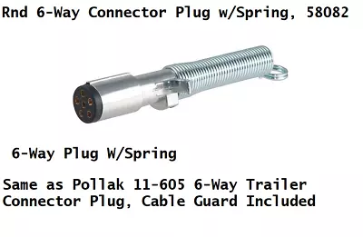 One Genuine OEM 6-Way Round Connector Plug With Spring (Trailer Side Packaged) • $16.50