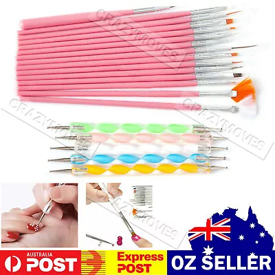 20pcs DIY Nail Art Painting Drawing Design Brushes Dotting Pen Tool Pen VIC • $8.43