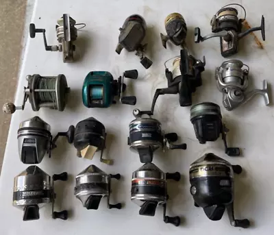 Vintage Fishing Reel Lot Of 16 - Zebco Diawa Sears Shimano Shakespeare Johnson  • $89.99