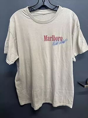 Unisex Original Marlboro Man Cowboy Vintage 90s Tan T-Shirt Rare Find Size L • $88