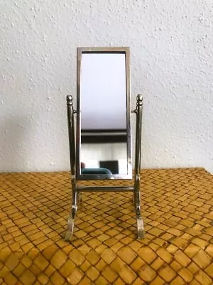 Vintage CHEVAL Dollhouse Miniature 1:12 Floor Standing Swivel Mirror Brass Frame • $14.95