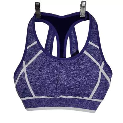 Champion C9 Racer Back Sports Bra Sz M Purple White Removable Pads Running • $2.99