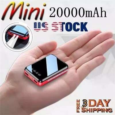 20000mAh Mini Power Bank Dual USB UltraThin External Battery Backup Charger US • $9.99