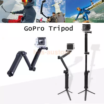 $26.19 • Buy 3 Way Selfie Stick For Gopro Hero 10 9 8 7 6 5 GoPro Tripod Monopod Pole Mount