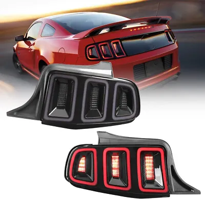 Sequential LED Tail Lights For 2010-2014 Ford Mustang GT Turn Signal Black Smoke • $399.99
