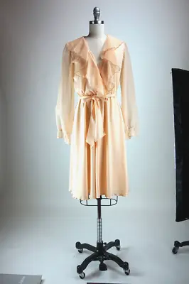 Vintage Unbranded Peachy Ballroom Dance Sexy Secretary Cocktail Dress • $33.03