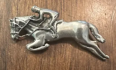 Sterling Silver Race Horse & Rider 925 Pendant Or Brooch Vintage • £47.50