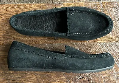 Vionic Ladies Black Suede McKenzie Moccasin Slipper With Concealed Arch Sz 7 • £17.36