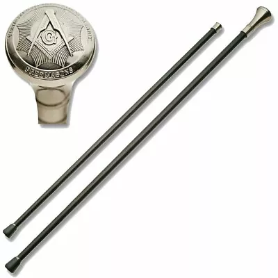 Mason Masonic Zinc Meta Walking Cane Staff Mobility Stick Rubber Foot Grip • $31.41