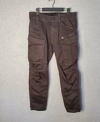 G-Star Raw Cargo Pants Size 31x30 Gray/Brown Tapered Slim Fit Cotton Stretch EUC • $33.98