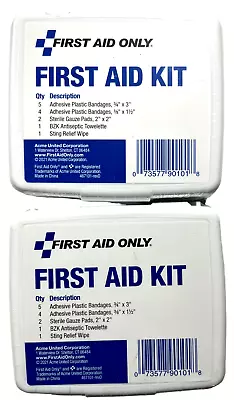 2 X First Aid Only Personal First Aid Kit 13 Piece Plastic Case - LOT Of 2 • $19.88