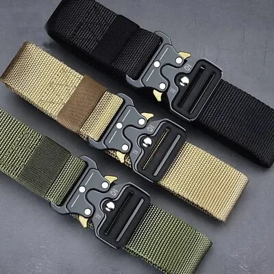 MEN Casual Military Tactical Army Adjustable Quick Release Belts Pants Waistband • $5.49