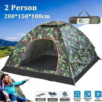 2 Man Automatic Instant Layer Pop Up Camping Tent Waterproof Outdoor Hiking • $40.90