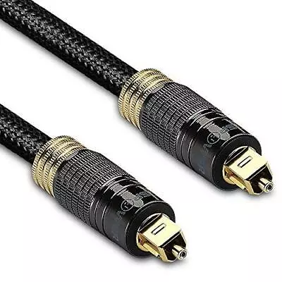 FosPower (3 Feet) 24K Gold Plated Toslink Digital Optical Audio Cable (S/PDIF) - • $11.79