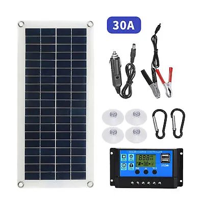 Portable 300W Solar Flexible Panel Kit 12/24V Switch USB  Interface Z1A0 • £20.42