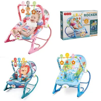 Baby Infant To Toddler Bouncer Rocker Swing Chair Soft Soothing Vibration Toys • £28.90