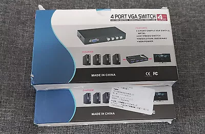 4 Port VGA Switch 4x1 (1920x1440) Computer Monitor • $12