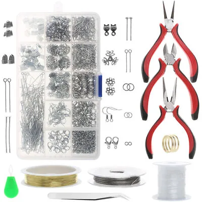 £8.09 • Buy DIY Wire Findings Pliers Necklace Repair Set Jewellery Making Starter Kit Tool