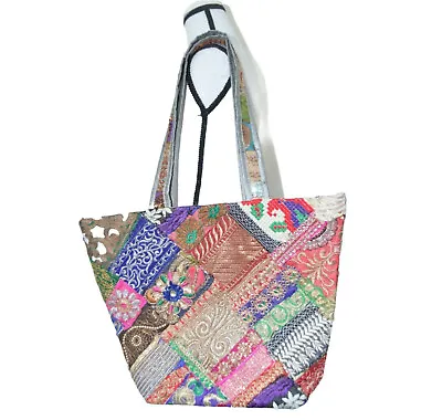 Indian Banjara Tote Bag Handmade Banjara Bag Vintage Afghani Zari Embroidery Bag • $29.99