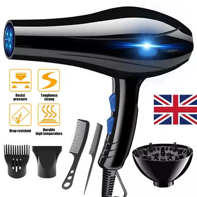 2200W Professional Style Hair Dryer Nozzle Concentrator Blower Pro Salon Heat UK • £9.69