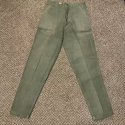 Vintage 1970s Vietnam Sateen OG-107 US Army 30x32 Military Pants *STARCHED READ* • $55.55