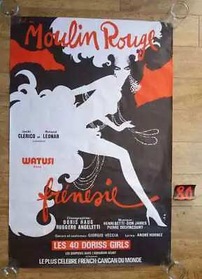 MOULIN ROUGE FRENESIE Cabaret Original Vintage LARGE French Poster GRUAU 1980 • $229