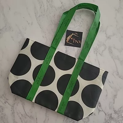 Kate Spade Bag Shopping Shopper Designer Polka Dot Black Green Foldable Womens • £12.99