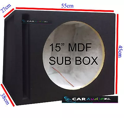 15  38cm Slot Ported Black Car Sub Woofer MDF Box Bass Enclosure For All Systems • £89.99