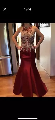 Stunning $650 Jeweled Garnet Color Ball Prom Dress 4 • $150