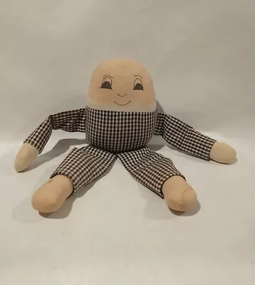 Vintage 1980’s Humpty Dumpty Egg Plush Toy In Plaid Cloth Face Stuffed Animal Pl • $37.90