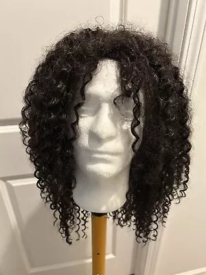 Men's Long Curly Human Hair Like Hair 80s Punk Rock Wig • $65