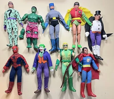 Vintage 1974 MEGO SUPERHERO Lot Of 9 Spider-Man Hulk Batman Superman Joker MORE! • $359.99