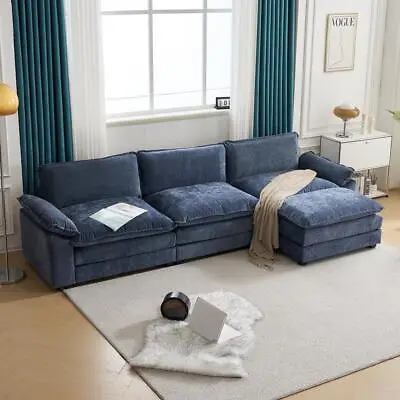 3-4 Seat Modern Sectional Sofa Set With Footstool Living Room Convertible Couch • $549.90